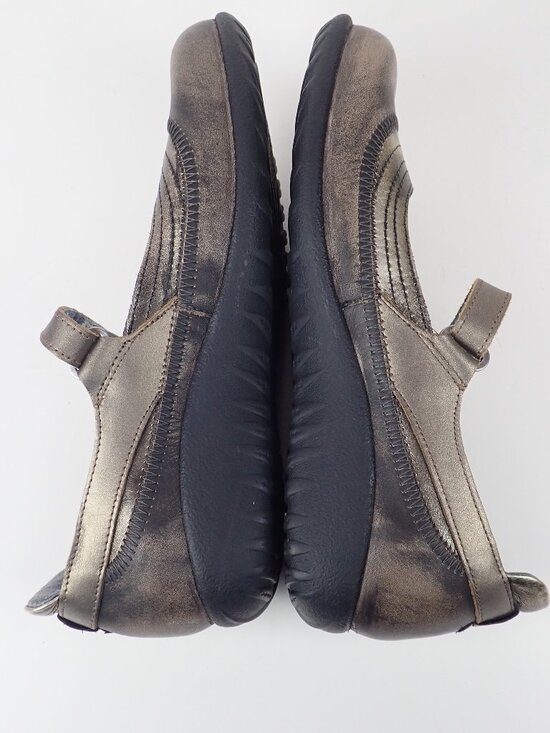 Naot Womens Sz 7/7.5 EU 38 Brown Gold Leather Kirei Mary Jane Shoes - Picture 9 of 12